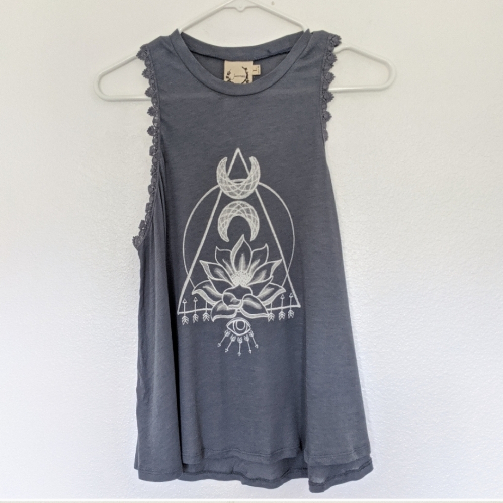 Sea Gypsies Lace Teim Boho Moon Tank Large